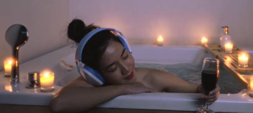 water, music, and relaxation