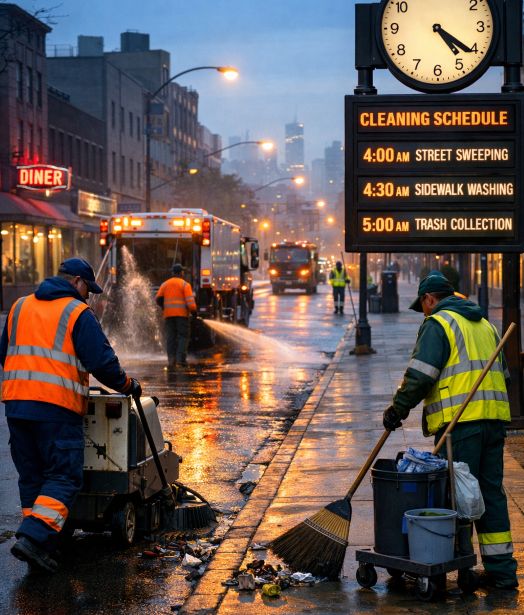 cleaning urban streets